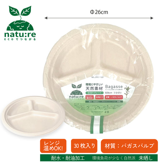 バガスプレート　仕切りプレート　エコ容器